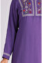 Embroidered Şile Fabric Dress 6000-04 Purple - 4