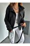 Qimene Women's Large Pocket Waist Drawstring Loose Collar Straight Oversize Coat - 3