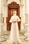 Sequined evening dress 5346-03 ecru
