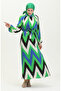 Green Patterned Viscose Dress - 0438-03 - 5