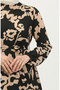 Black Beige Yezra Patterned Belted Dress - 0345-05 - 4