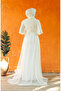 Sequined evening dress 5346-03 ecru - 4