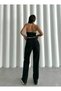 Lara Non-Fading Black Jeans High Waist Lycra Palazzo Wide Leg Jeans New Trousers - 4