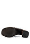 Women's Genuine Leather Black Leather Heeled Slippers - 3