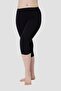 Women's Below Knee Capri Length Combed Cotton Tights White - Black 2 Pack - 3