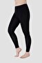 Women's Black Cotton Lycra Long Tights - 3