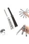 2 Pieces, Butterfly Comb, Stainless Steel Foldable Pocket Comb, Spring Hair Comb,(Silver, Black) - 2