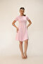 Soft Touch Pink Color Flared Detailed Modal Comfortable Dress - 3