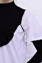 Turtleneck Neck Collar Black - Women's Hijab with Stand Collar Combed Cotton Half Body Viscose Hijab - 7