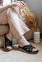 Women's Anatomical Sole Wedge Heeled Orthopedic Slippers, Women's Orthopedic Double Buckle Slippers - 3