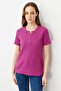Women's Open Collar Beaded Embroidered Cotton T-Shirt Sıkıştırma - 4