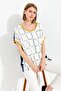 Women's Combed Cotton T-Shirt with Yellow Collar and Sleeves Laci/Ecru - 2