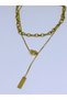 1. Grade Quality 316L Surgical Steel Women's Short Necklace, Double Chain Model No 19 - 3