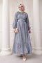 Judge Collar Strawberry Pattern Gray Dress - 4