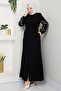 Black Ferace with Embroidered Sleeve - 3