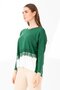 Women's Crew Neck Long Sleeve Skirt Lace Piece Combed Cotton Tunic Nefti - 2