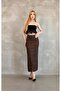 Leopard Patterned Slit Denim Skirt