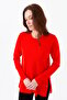 Women's Crew Neck Buttoned Knitwear Blouse Red - 8