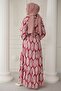 Sequenced Ethnic Pattern Pink Viscose Dress - 5