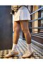 3-Piece Roll Top Elasticless Women's White Bamboo Socks, 36-40 - 3