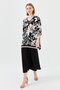 Women's V-Neck Sleeve and Collar Knitwear Ribbed Blouse Black - 6
