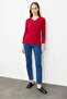 Women's V-Neck Camisole Cotton Blouse Cherry - 5