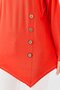 Women's Crew Neck Front Wooden Buttoned Combed Cotton Blouse Orange - 8