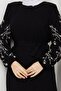 Black Ferace with Embroidered Sleeve - 4