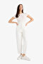 Paperbag Elastic Waist Ankle Length Jean Trousers E8001Ax25Sm
