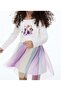 Girl's Long Sleeve Tutu Dress White - 2