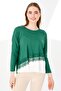 Women's Crew Neck Long Sleeve Skirt Lace Piece Combed Cotton Tunic Nefti
