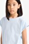 100% Cotton Boxy Fit Crew Neck Basic Short Sleeve T-Shirt for Girls C4511A825Sm - 5