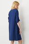 Women's Ethnic Pattern Embroidered Linen Look Dress Navy Blue - 6