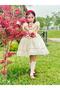 Cream Red Ribboned Vintage Baby Girl Dress, Custom-Made Girl's Dress, Birthday Dress