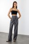 Women's Pleated Fabric High Waist Palazzo Pants Pants-002 - 3
