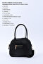 Black Shk225 Faux Leather, Two Compartments with Zipper, Hand, Arm and Shoulder Bag with Column Strap - 3