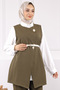 Khaki Shirt Vest Pants Triple Combination Suit - 4