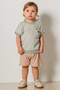 Baby Kids Green Cotton Short Sleeve Shorts 2-Piece Set Trend Fashion Bottom Top Set - 3