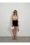 New Season Lacing Detailed Beach Wear Low-Cut Textured Bra Women's Blouse 24S54027 - 6