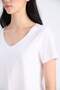 Regular Fit V-Neck White Women's T-Shirt K1507Az/Wt34 - 5