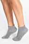 Bamboo Women's Heart Patterned Ruffled Booties Elasticless Seamless Gray Premium Socks - 5