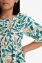100% Cotton Patterned Cotton Short Sleeve Summer Dress for Girls E2643A825Sm - 6