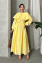 Imported Special Design Cloak Collar Lined with Belt 100% Cotton Fisto Dress Suitable for Testture - 3