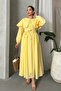 Imported Special Design Cloak Collar Lined with Belt 100% Cotton Fisto Dress Suitable for Testture - 8