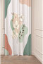 Flower Leaf Green Beige Bohemian Patterned Special Design Digital Printed (Single Wing) Modern Stylish Background Curtain