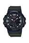 Black Cord Green Color Analog and Digital 2 Year Warranty Men's Wristwatch