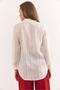 Women's Ecru Geometric Striped Detail Drapey Shirt GML-19001335 - 2
