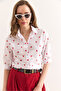 Women's White Cherry Balloon Sleeve Woven Shirt Gml-19001330 - 4