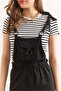 Women's Black Strap Binding Detailed Ayrobin Jumpsuit Tlm-19000159 - 4