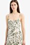 V-Neck Floral Moroccan Strap Midi Summer Dress F3206Ax25Sm - 7
